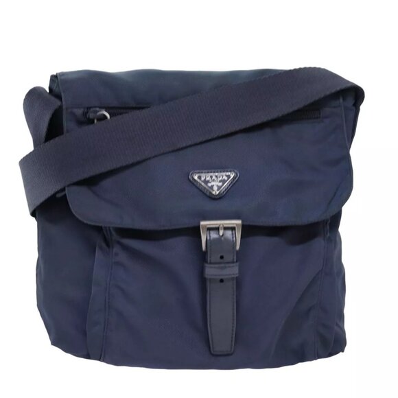 PRADA Shoulder Bag Nylon Navy - Picture 1 of 16